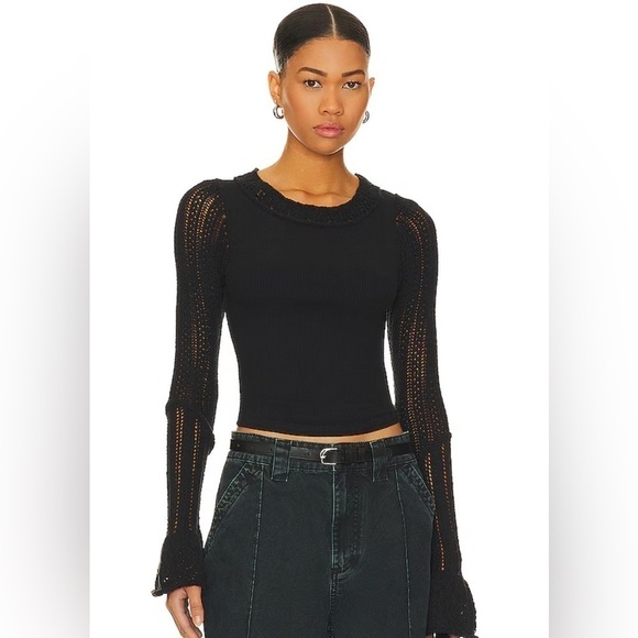 Free People Tops - Free People (Revolve) Cuffing Season Top in Black size Medium. NWT sold out size